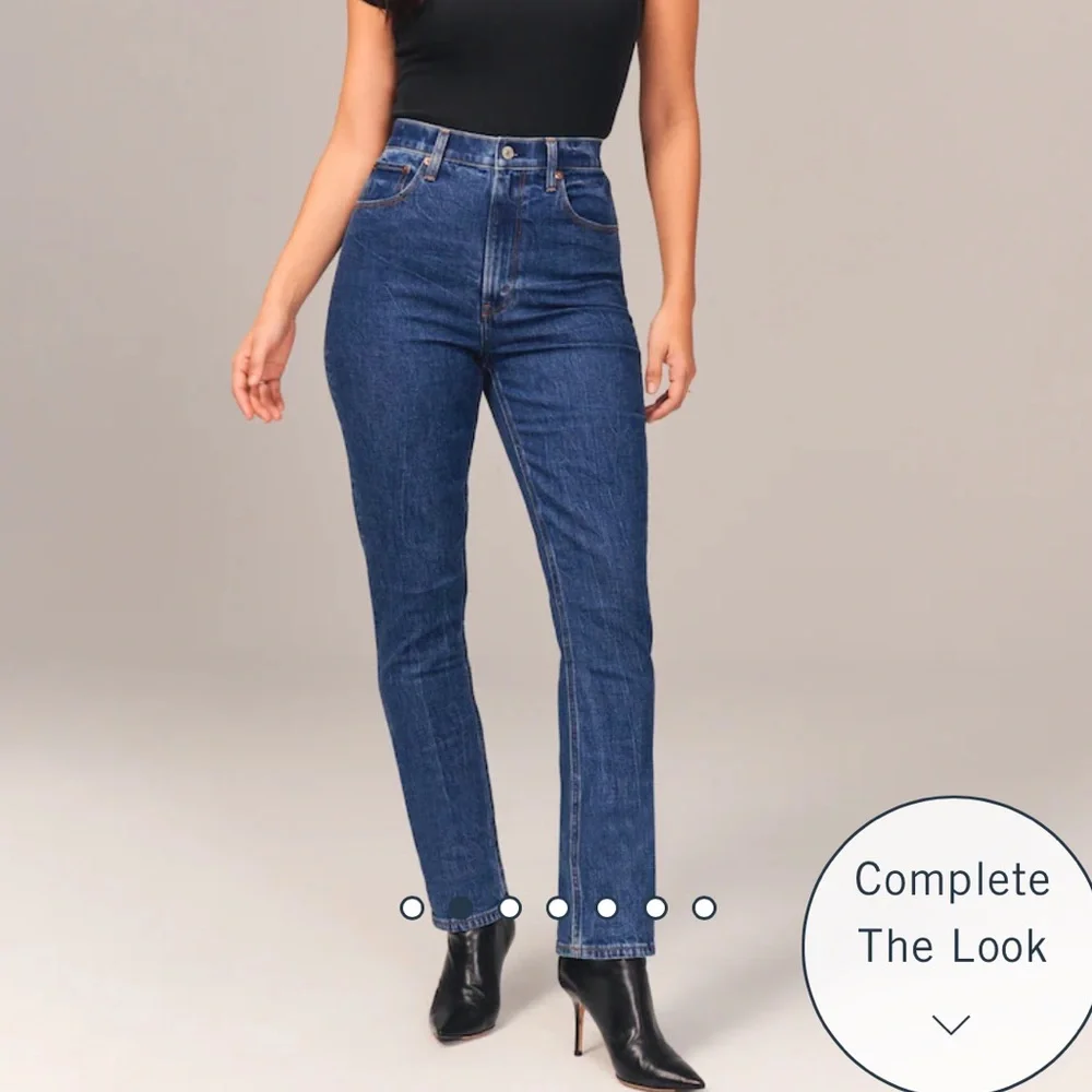 Abercrombie & Fitch Curve Love Ultra HighRise 90s Slim Straight Jean 34/18 35/20 - Picture 3 of 15